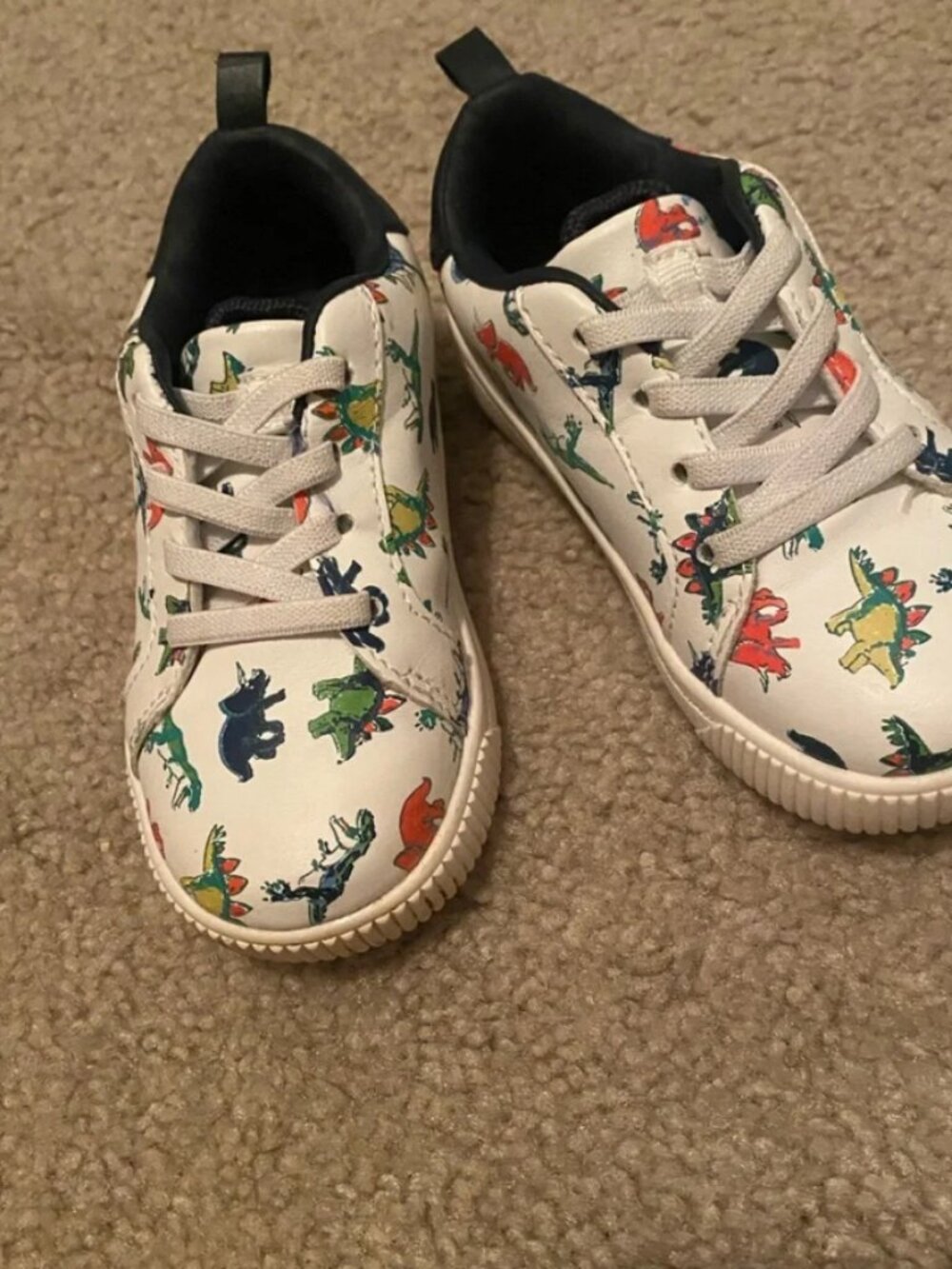 Carter's White Dinosaur Print Sneakers